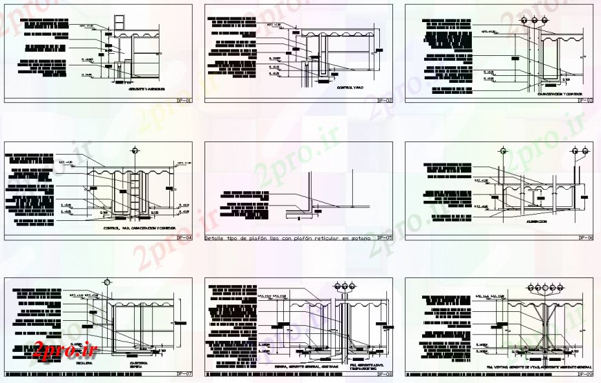 دانلود نقشه جزئیات ساخت و ساز جزئیات بخش پانل  (کد131470)