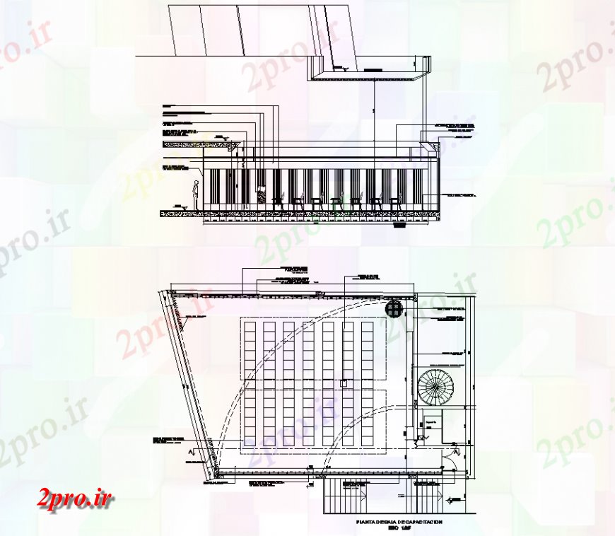 دانلود نقشه ساختمان اداری - تجاری - صنعتی دفتر صوتی طرحی جزئیات عایق و بخش  (کد131473)