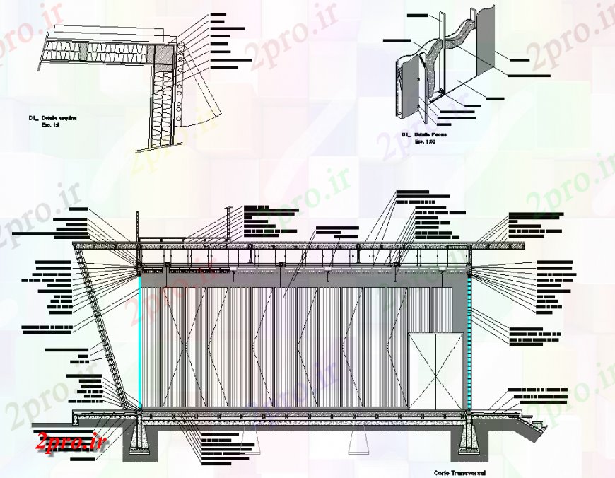 دانلود نقشه ساختمان اداری - تجاری - صنعتی بخش اتاق موسیقی تمرین  (کد131475)