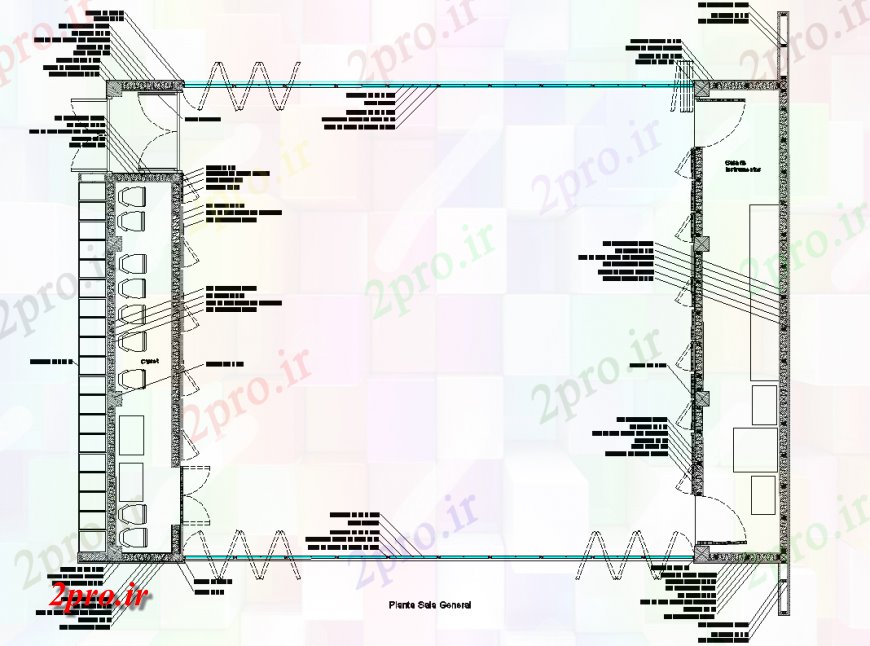 دانلود نقشه ساختمان اداری - تجاری - صنعتی موسیقی اتاق تمرین  طراحی (کد131476)