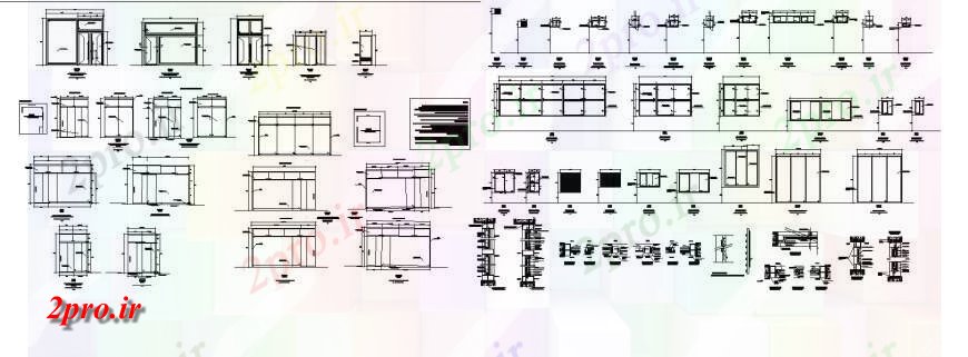 دانلود نقشه جزئیات طراحی در و پنجره  نجاری جزئیات چوب طراحی  (کد131502)