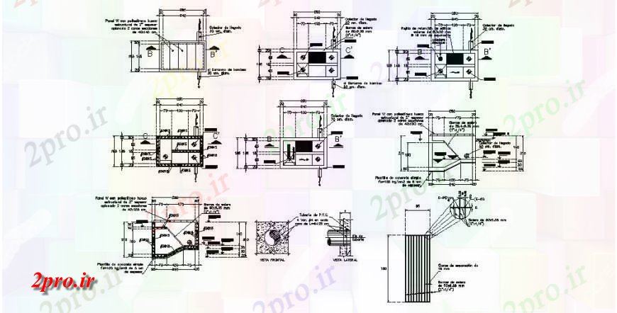 دانلود نقشه جزئیات ساخت و ساز جزئیات بخش از بلوک ساخت و ساز ساختار  (کد131565)