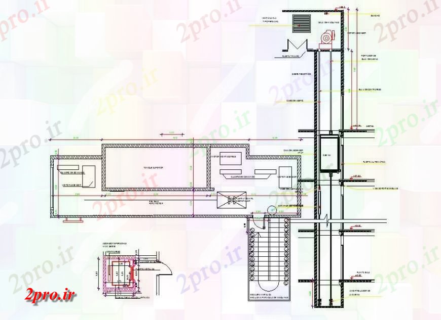 دانلود نقشه  جزئیات آسانسور و   ساختمان  طراحی  اتوکد (کد131585)