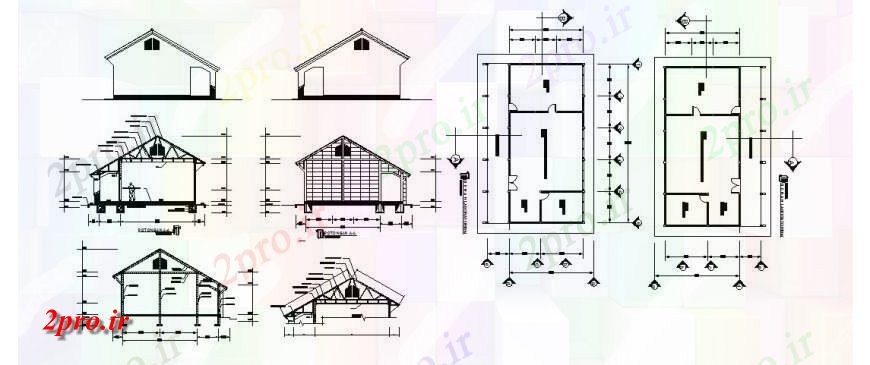 دانلود نقشه مسکونی  ، ویلایی ، آپارتمان  خانه طرح، نما و بخش بلوک ساختاری (کد131615)