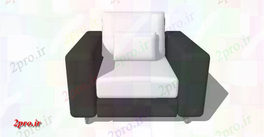 دانلود نقشه طراحی و مبلمان اتاقتک نفره جزئیات مبل صندلی تریدی مدل  طرحی تا  (کد131669)