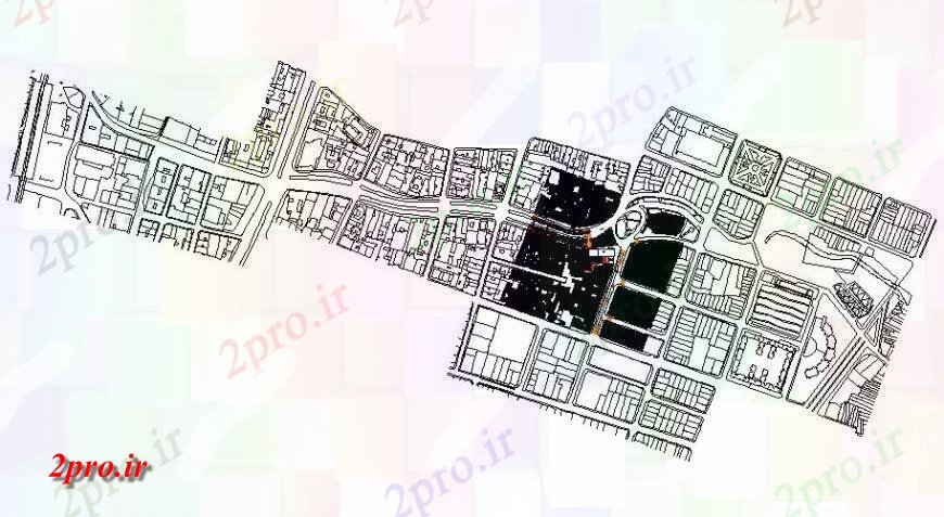 دانلود نقشه برنامه ریزی شهری طرحی جزئیات معماری یک دو بعدی    طرحی بلوک  منطقه  (کد131738)
