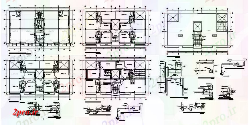 دانلود نقشه ساختمان مرتفعطرحی ساخت و ساز دو بعدی  از یک  طرحی جزئیات ساختار چند طبقه ساختمان اتوکد (کد131750)
