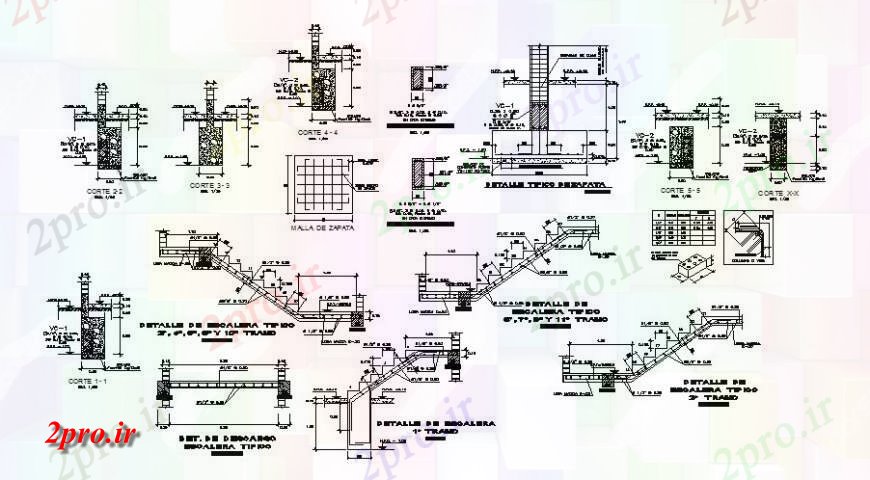 دانلود نقشه جزئیات پله و راه پله   ستون و ساخت و ساز راه پله جزئیات نظر طرحی واحد ساخت و ساز اتوکد (کد131762)