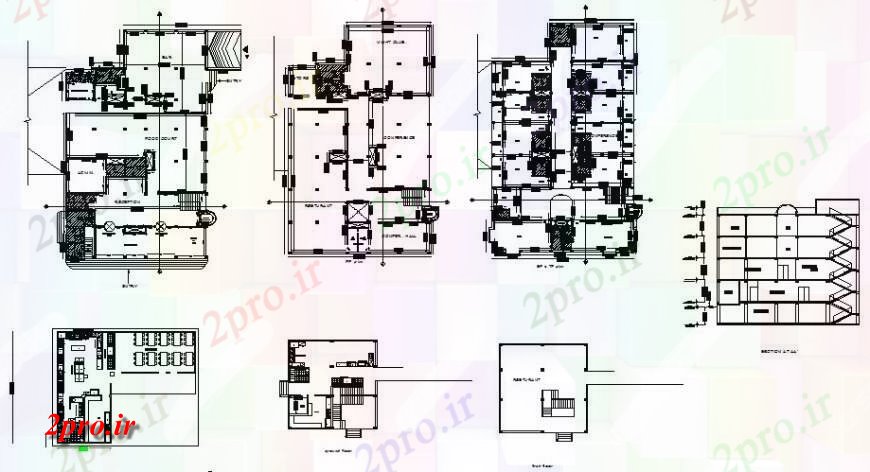 دانلود نقشه ساختمان مرتفعبرنامه و بخش جزئیات از چند سطح ساخت و ساز  طرحی بلوک ساخت و ساز  (کد131768)