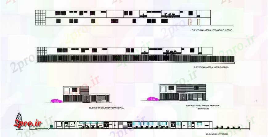 دانلود نقشه ساختمان مرتفع جزئیات نما مقابل یک بلند ساخت 49 در 93 متر (کد131780)