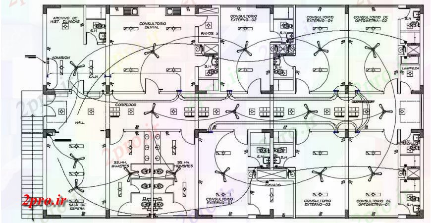 دانلود نقشه طراحی داخلی طراحی برق با شرح از یک ساخت (کد131818)