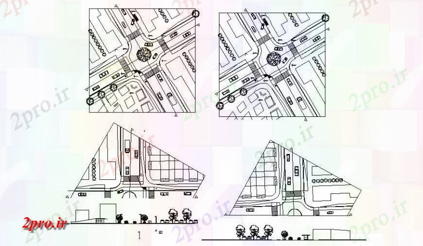 دانلود نقشه بلوک های حمل و نقل طرحی آسفالت جاده ها و بخش  ساخت و ساز طرح (کد131820)