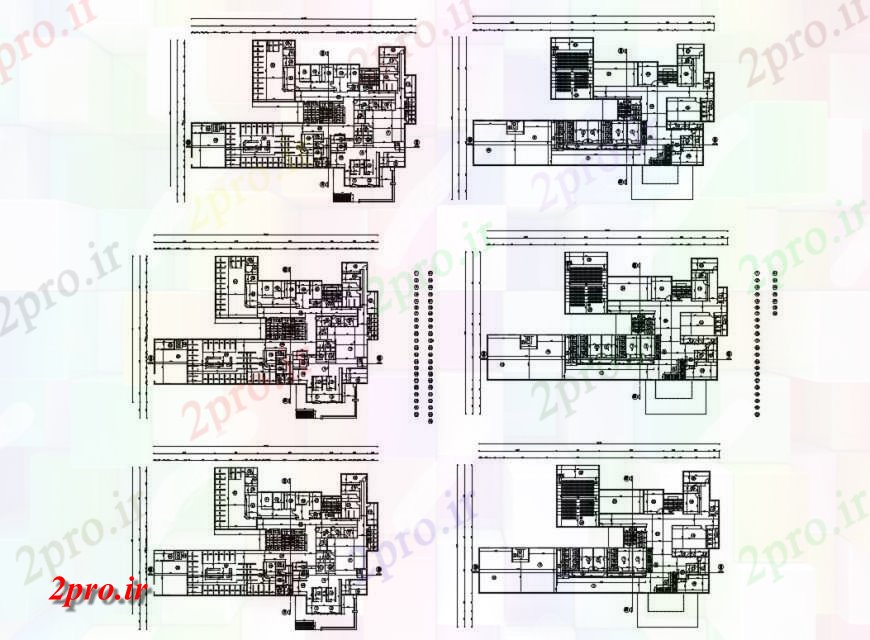 دانلود نقشه بیمارستان - درمانگاه - کلینیک بیمارستان اورژانس چند سطح کف طرحی های 20 در 30 متر (کد131892)