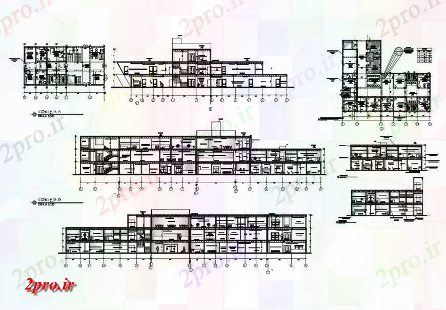 دانلود نقشه بیمارستان - درمانگاه - کلینیک مادر و مراقبت از کودکان مرکز بهداشت تمام بخش طرفه 40 در 70 متر (کد131901)