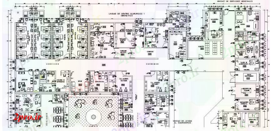 دانلود نقشه بیمارستان -  درمانگاه -  کلینیک طرحی بیمارستان Multispecialty طراحی  (کد131924)