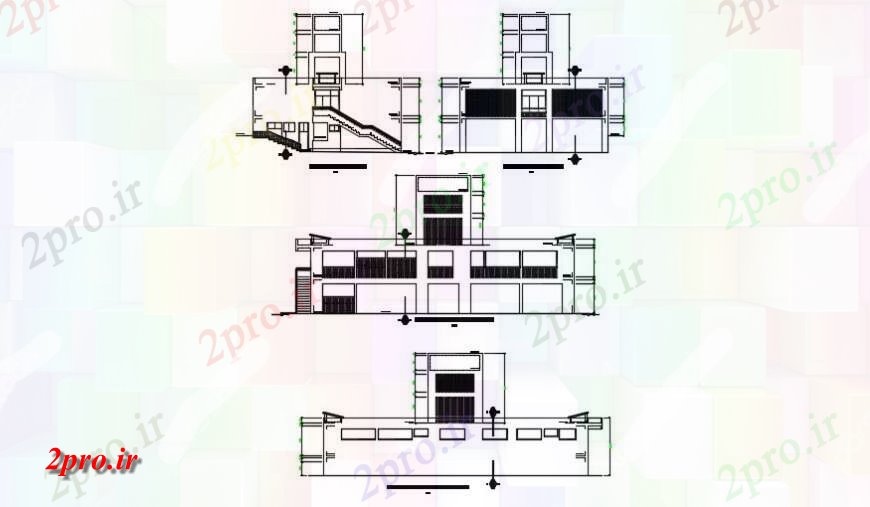 دانلود نقشه ساختمان مرتفعنما از افزایش ساخت و ساز بالا جزئیات (کد131953)