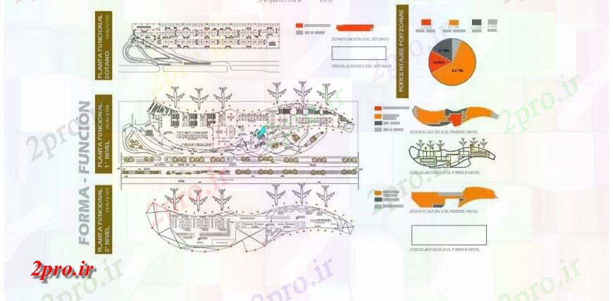 دانلود نقشه فرودگاه فرودگاه ساختار طرحی جزئیات ساخت و ساز 50 در 300 متر (کد131955)
