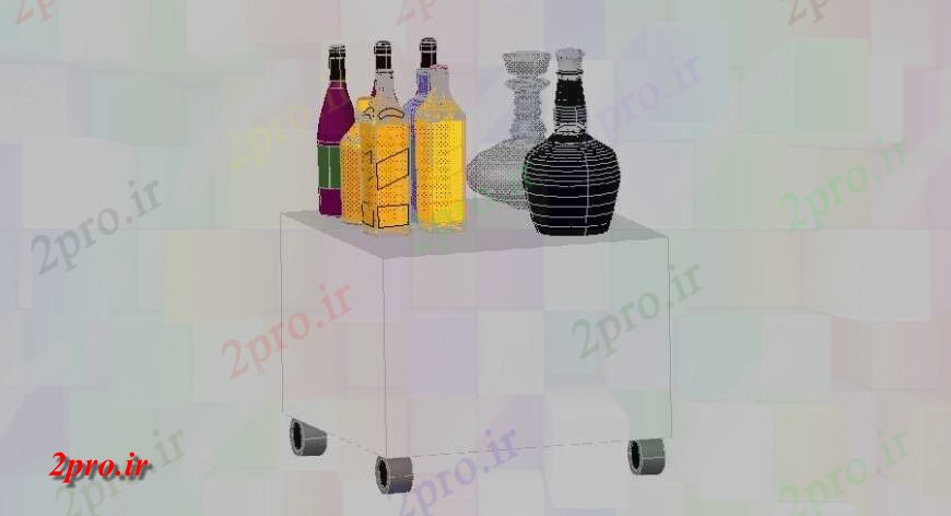 دانلود نقشه طراحی مبلمان آشپزخانه مدل تریدی از جدول و بطری جزئیات    چیدمان اتوکد (کد131972)