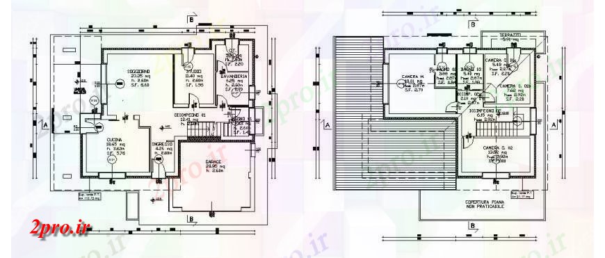 دانلود نقشه مسکونی ، ویلایی ، آپارتمان ویلایی جزئیات سقف طراحی اتوکد 31 در 37 متر (کد132032)