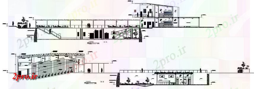 دانلود نقشه مسکونی  ، ویلایی ، آپارتمان  آپارتمان  نما جزئیات باغ   (کد132079)