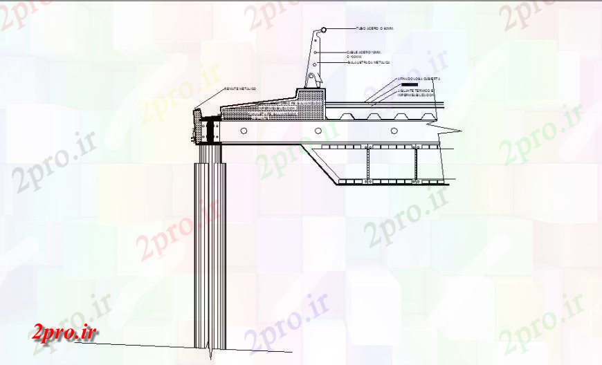 دانلود نقشه جزئیات ساخت و ساز سقف بخش و جزئیات ستون  دو بعدی   ساخت و ساز  طرحی بلوک  (کد132123)