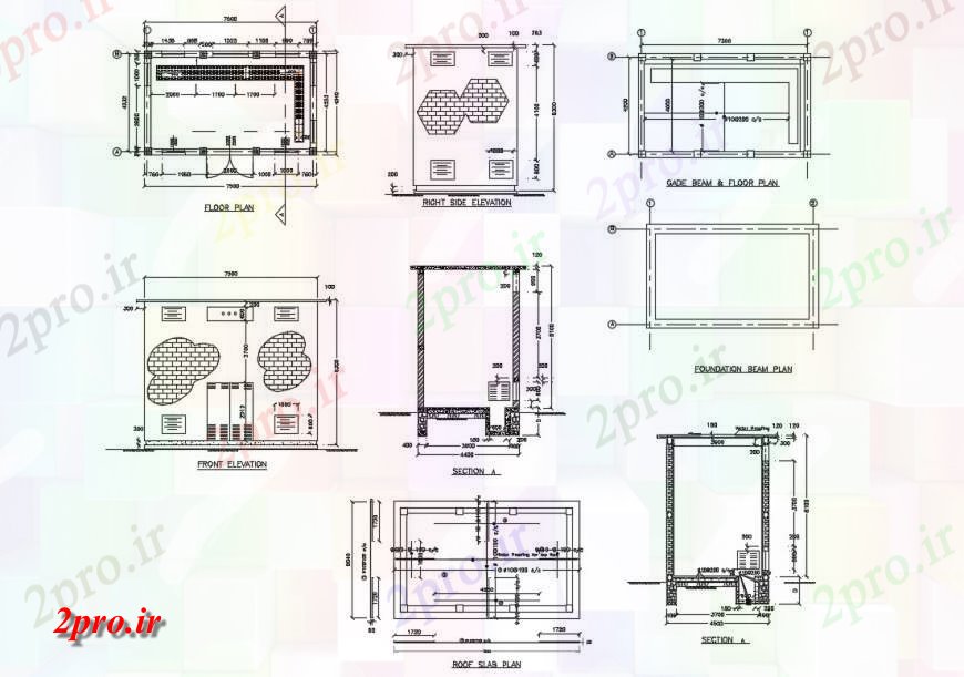 دانلود نقشه مسکونی ، ویلایی ، آپارتمان ترانسفورماتور خانه کوچک معماری دقیق پروژه 45 در 75 متر (کد132132)