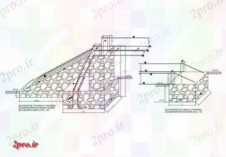 دانلود نقشه جزئیات ساخت پل Corrozo پل  ساخت و ساز طراحی جزئیات  (کد132178)