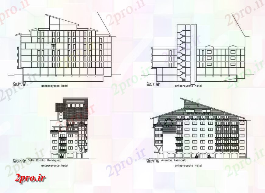 دانلود نقشه مسکونی ، ویلایی ، آپارتمان مدرن نما ساختمان آپارتمان های مسکونی و بخش 44 در 101 متر (کد132191)