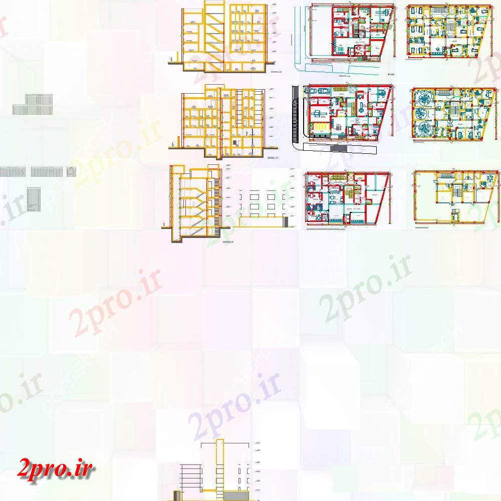 دانلود نقشه بیمارستان - درمانگاه - کلینیک بیمارستان طرحی جزئیات 14 در 26 متر (کد132201)