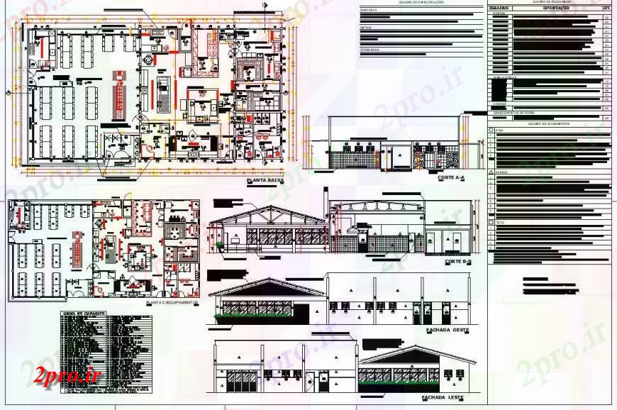 دانلود نقشه هتل - رستوران - اقامتگاه رستوران طرحی ساختمان، نما و بخش جزئیات طرحی 14 در 27 متر (کد132202)