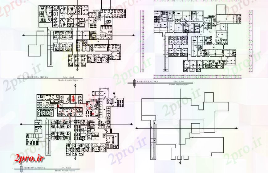 دانلود نقشه هتل - رستوران - اقامتگاه طرحی جزئیات ساختمان هتل دیدگاهبلوک ساختاری 37 در 54 متر (کد132228)