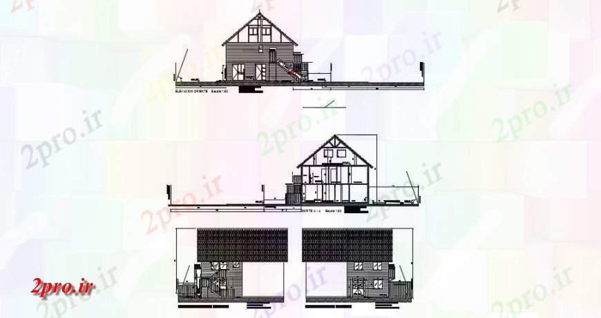 دانلود نقشه ساختمان مرتفعساخت و ساز کلبه ساختمان بیرونی جزئیات 12 در 21 متر (کد132260)