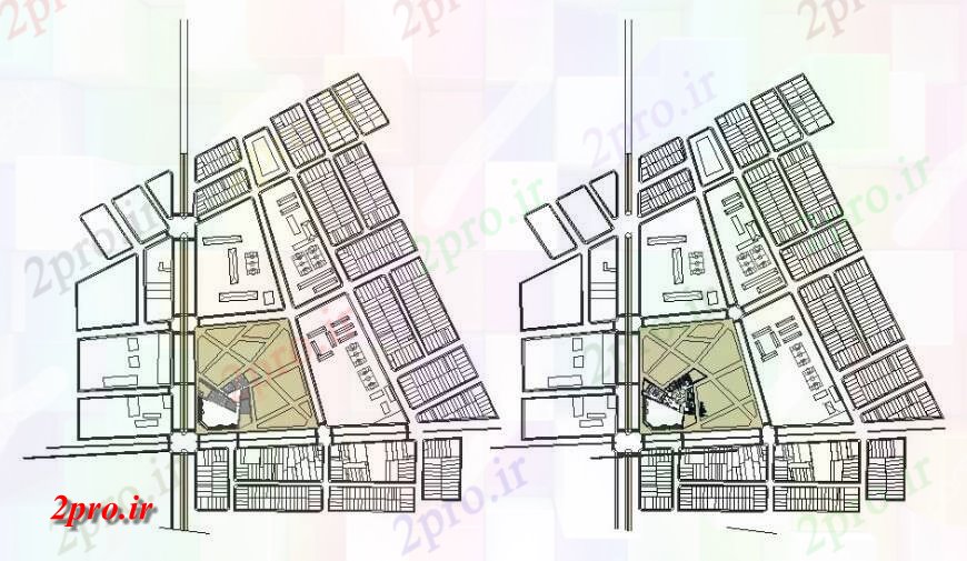 دانلود نقشه برنامه ریزی شهری طرحی جزئیات یک دیدگاهنقشه برداری بلوک جزئیات منطقه 70 در 70 متر (کد132270)