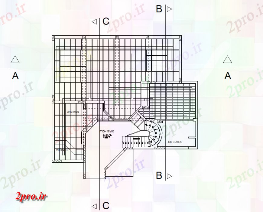 دانلود نقشه مسکونی ، ویلایی ، آپارتمان ساختار جزئیات از کف یک طرحی خانه 38 در 40 متر (کد132319)