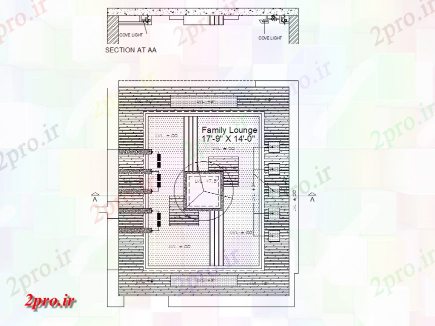 دانلود نقشه جزئیات پله و راه پله  خانواده طرحی سالن سقف و بخش  چیدمان (کد132340)