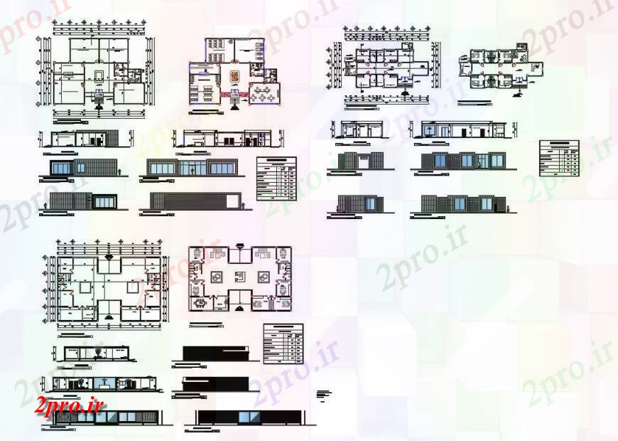 دانلود نقشه هتل - رستوران - اقامتگاه هتل ساخت تمام نما، بخش، طرحی طبقه و خودکار طرفه جزئیات 28 در 28 متر (کد132355)