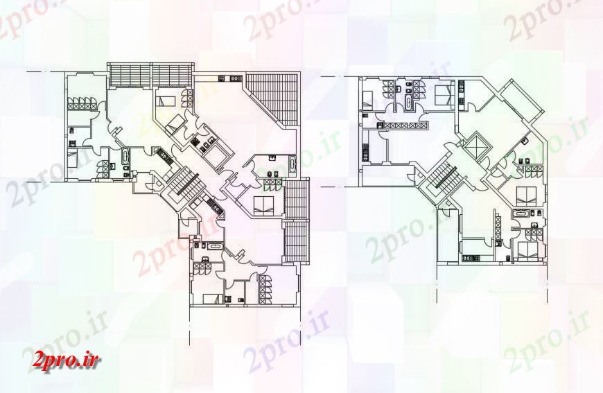 دانلود نقشه مسکونی  ، ویلایی ، آپارتمان  طرحی خانه های دوقلو و نصب و راه اندازی طراحی  جزئیات  بهداشتی (کد132389)