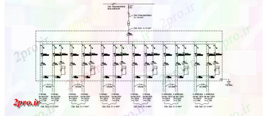 دانلود نقشه اتوماسیون و نقشه های برق جزئیات مدار الکتریکی  (کد132431)