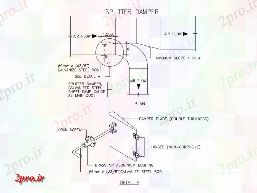 دانلود نقشه تاسیسات برق SP-بستر دمپر دستگاه الکترو طرحی  (کد132437)