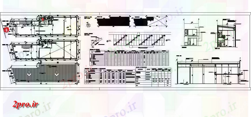 دانلود نقشه نمایشگاه ; فروشگاه - مرکز خرید طرحی جزئیات از فروشگاه ساخت طرحی 7 در 24 متر (کد132496)