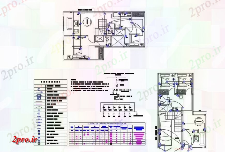 دانلود نقشه طراحی داخلی اتصالات برق   دو بعدی    (کد132518)