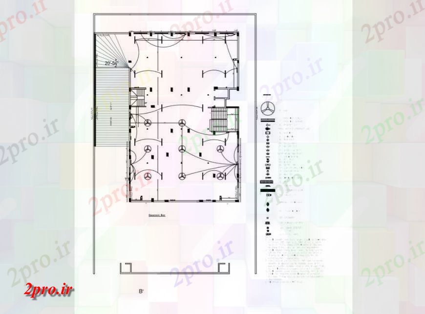 دانلود نقشه برق مسکونی طبقه زیرزمین جزئیات طراحی های الکتریکی خانه  پی دی اف (کد132529)