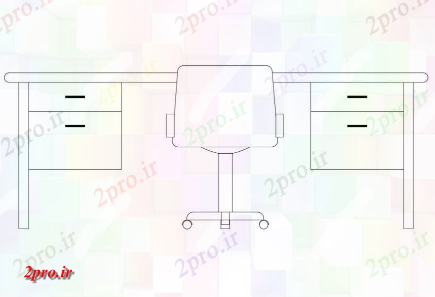 دانلود نقشه طراحی مبلمان بانکبانک میز اداری و  های  (کد132556)