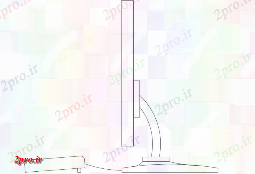 دانلود نقشه طراحی مبلمان بانکرایانه از بلوک سمت دفتر نما  جزئیات (کد132560)