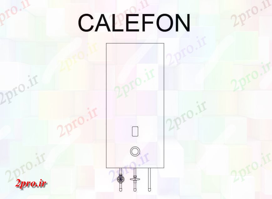 دانلود نقشه بلوک های بهداشتی Calefon تجهیزات بخاری حمام  بلوک   (کد132578)