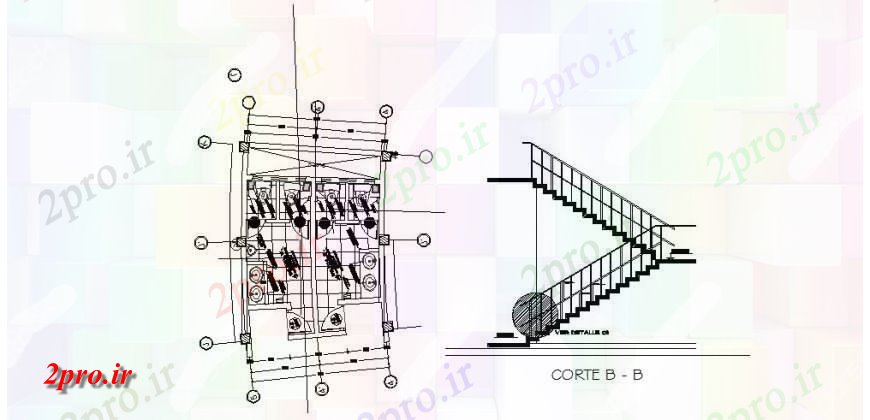 دانلود نقشه حمام مستر بالا طراحی جزئیات توالت اتوکد (کد132603)