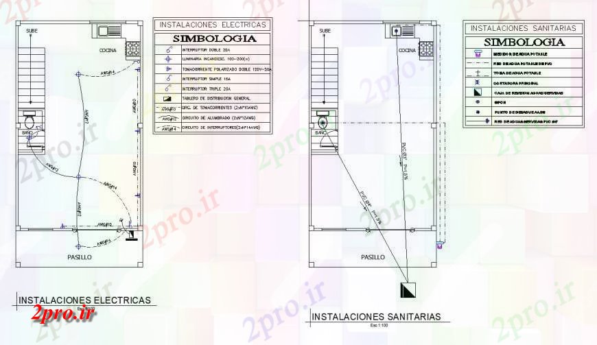 دانلود نقشه طراحی داخلی طرحی برق و بهداشتی از خانه جزئیات  (کد132638)