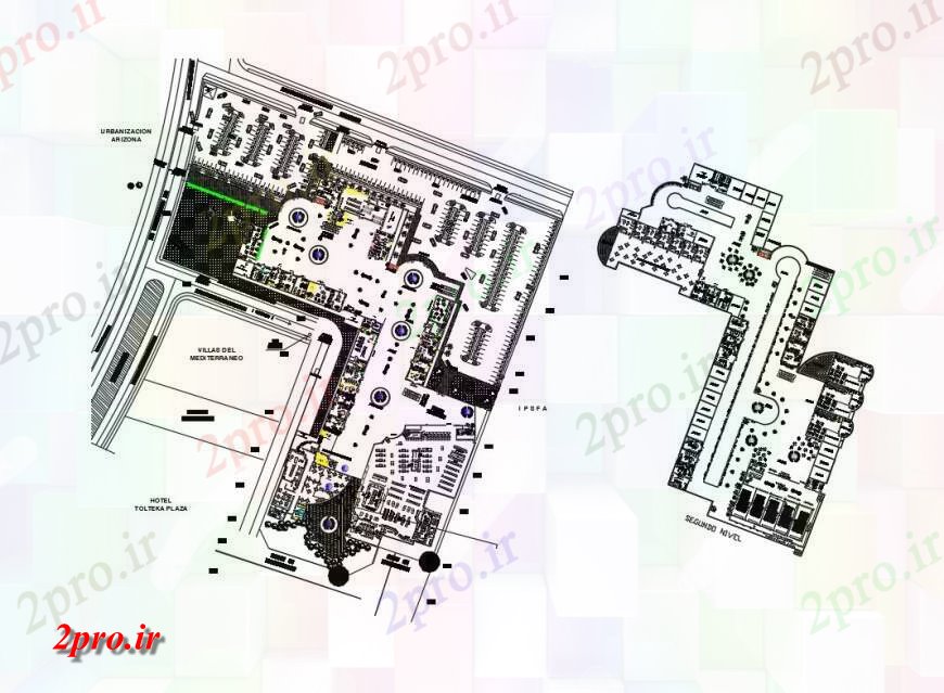 دانلود نقشه کارخانه صنعتی  ، کارگاه طبقه همکف کارخانه صنعتی  ، کارگاه و طبقه دوم طرح (کد132662)