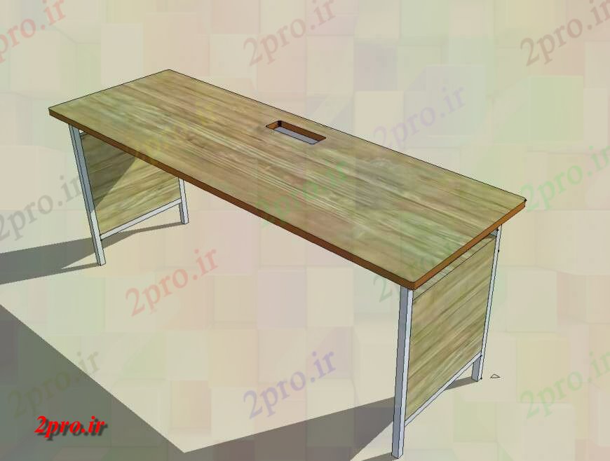 دانلود نقشه طراحی مبلمان بانکتنها میز اداری چوبی بلوک جدول تریدی  جزئیات طراحی SKP  (کد132689)