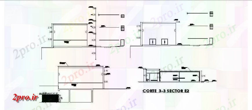 دانلود نقشه بیمارستان - درمانگاه - کلینیک بیمارستان نما مقطعی کار طراحی جزئیات اتوکد 68 در 82 متر (کد132707)